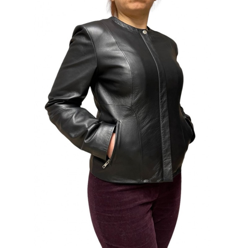 ID-5279 ΓΥΝΑΙΚΕΙΟ ΔΕΡΜΑΤΙΝΟ BIKER-ΣΑΚΑΚΙ ΜΑΥΡΟ