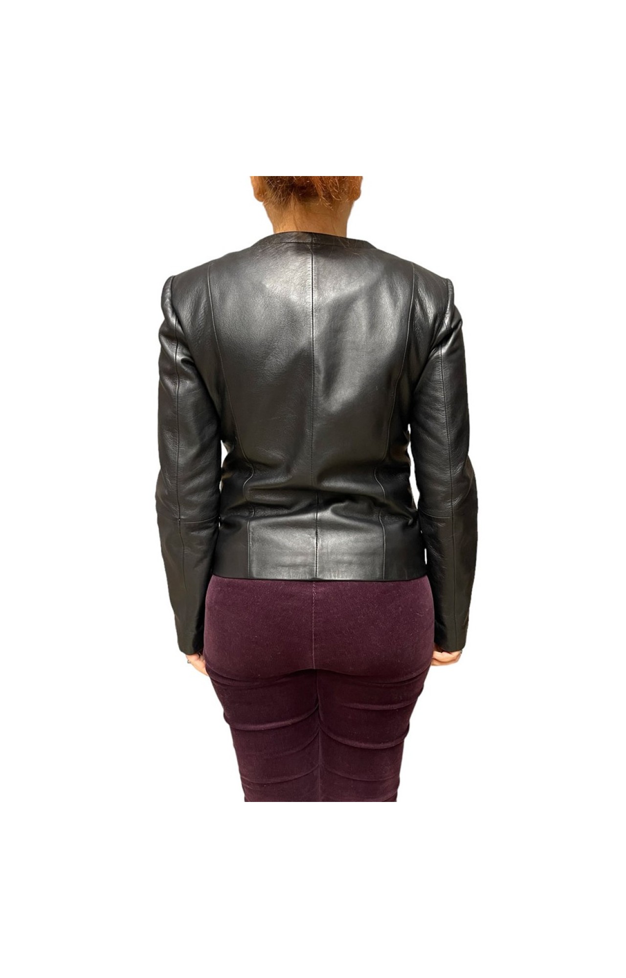 ID-5279 WOMENS LEATHER BIKER-JACKET BLACK