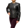 ID-5279 WOMENS LEATHER BIKER-JACKET BLACK