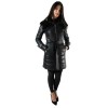 911 WOMENS LEATHER COAT WITH NATURAL FUR BLACK
