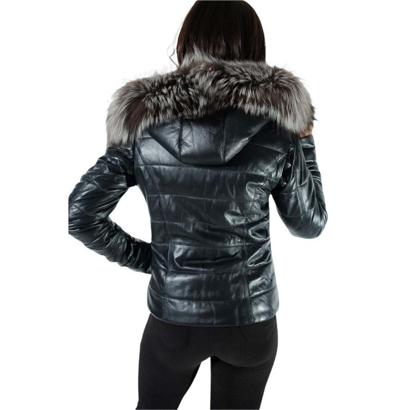 FER-14065 ΓΥΝΑΙΚΕΙΟ ΔΕΡΜΑΤΙΝΟ ΜΠΟΥΦΑΝ ΜΠΛΕ