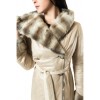 MARKOS LEATHER KU-BK-1060 WOMENS LEATHER WITH HOOD AND BELT  BEIGE
