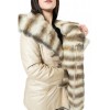 MARKOS LEATHER KU-BK-1060 WOMENS LEATHER WITH HOOD AND BELT  BEIGE