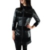 R-2870 WOMENS SEMI COAT LEATHER WITH SUEDE AND NAPPA BLACK