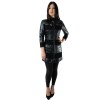 R-2870 WOMENS SEMI COAT LEATHER WITH SUEDE AND NAPPA BLACK