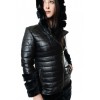 R-410 PERFECTO LEATHER JACKET WITH NATURAL REX FUR BLACK