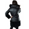 R-410 PERFECTO LEATHER JACKET WITH NATURAL REX FUR BLACK