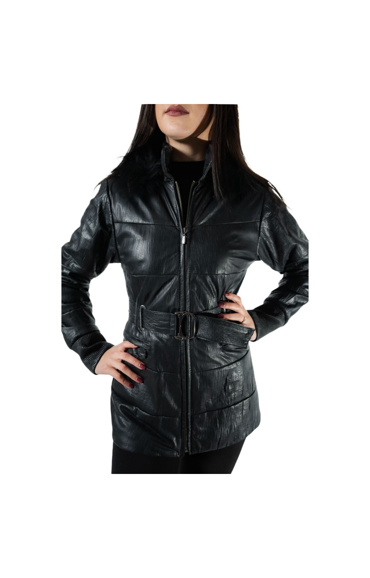Α-361 WOMENS LEATHER JACKET BLACK 