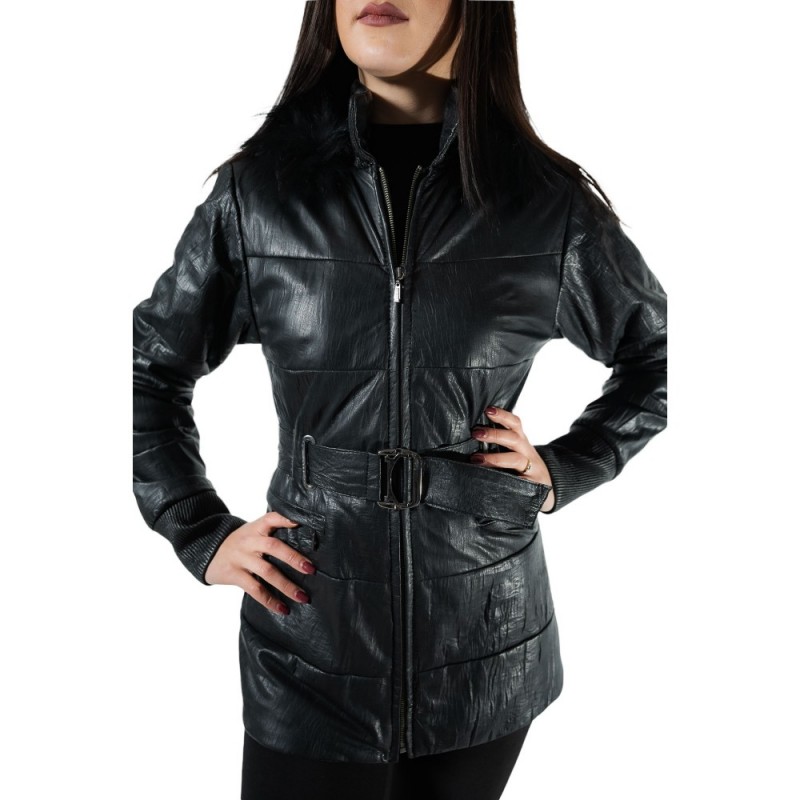 Α-361 ΓΥΝΑΙΚΕΙΟ ΔΕΡΜΑΤΙΝΟ ΜΠΟΥΦΑΝ ΜΑΥΡΟ