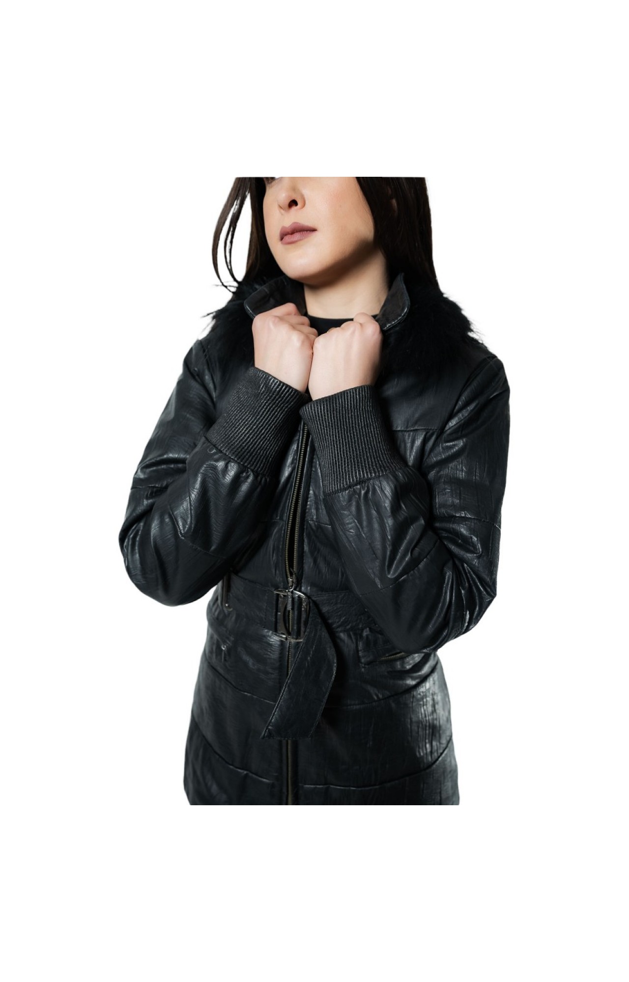 Α-361 WOMENS LEATHER JACKET BLACK 
