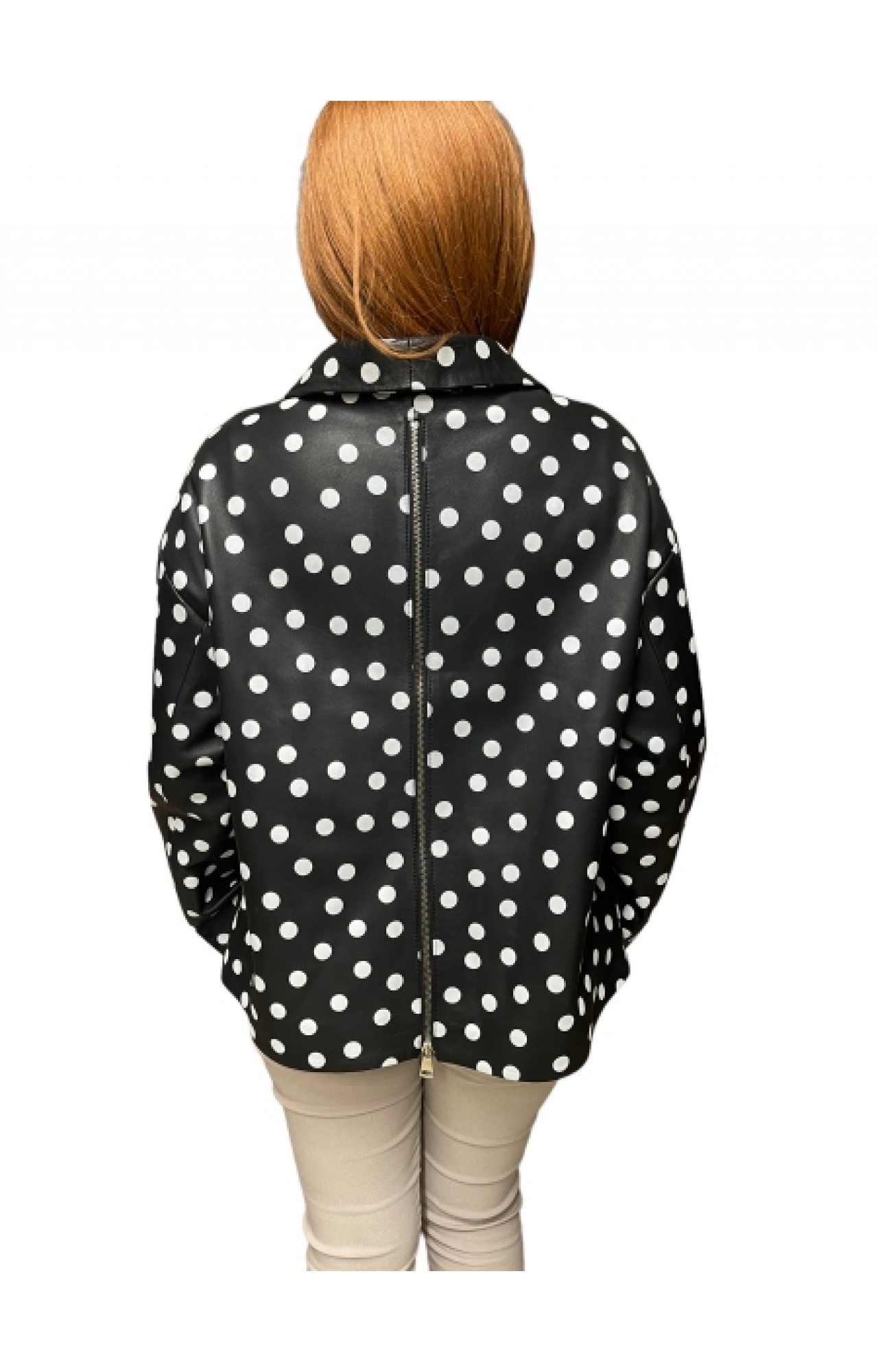 WOMENS LEATHER JACKET N-2570 BLACK