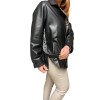 WOMENS LEATHER JACKET SARA BLACK