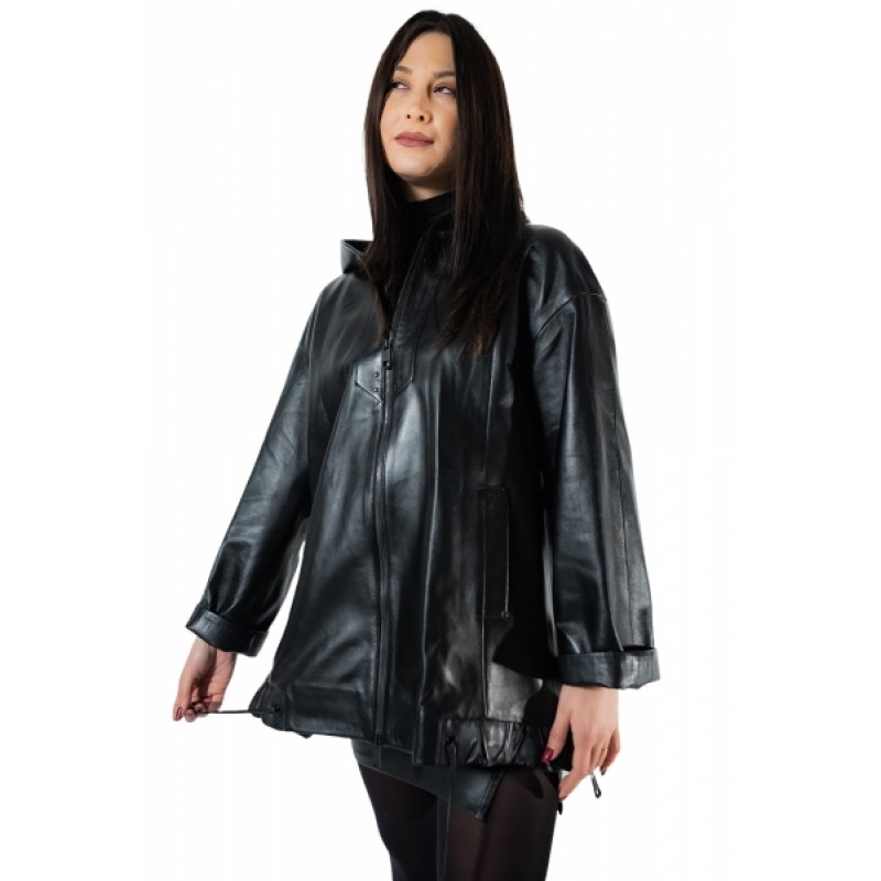 B-3305 ΓΥΝΑΙΚΕΙΑ ΔΕΡΜΑΤΙΝΗ ΖΑΚΕΤΑ ΜΑΥΡΗ