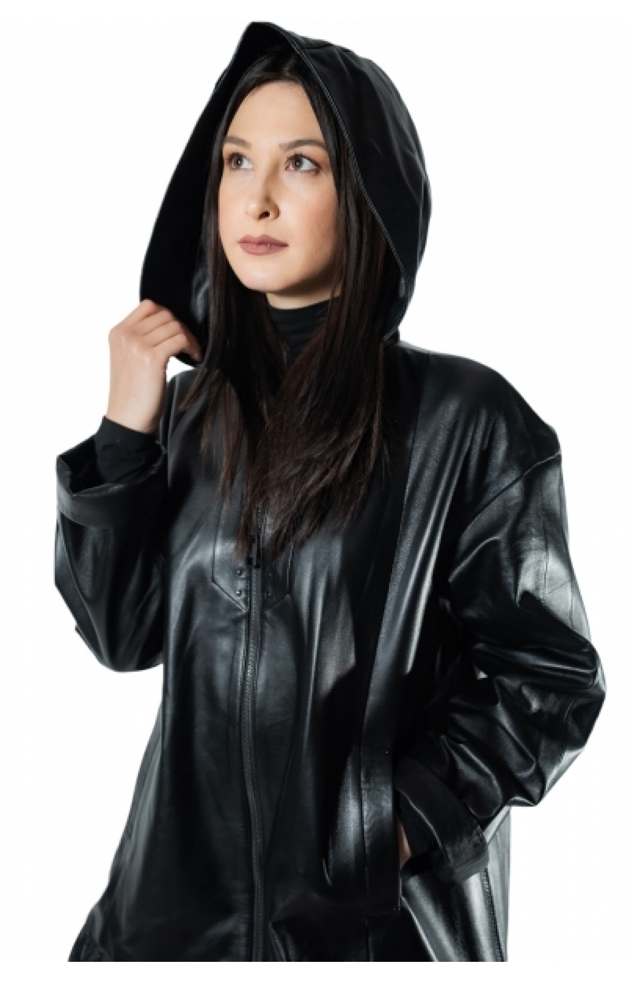 WOMEN'S LEATHER JACKET B-3305 BLACK