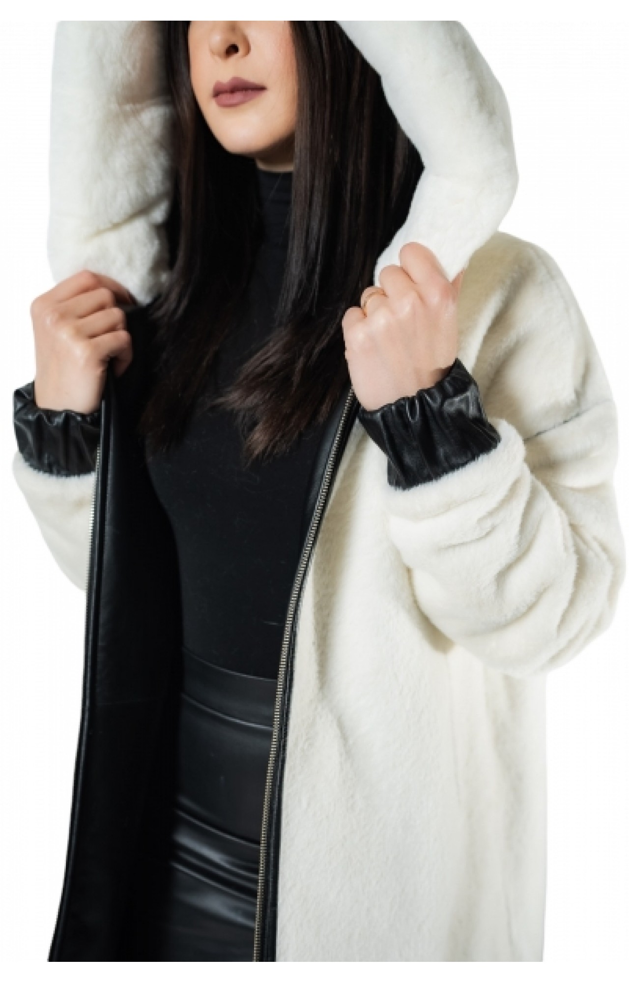 WOMEN'S LEATHER JACKET B-3469 BLACK