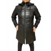 UC-100676 WOMENS LEATHER PUFFER JACKET BLACK