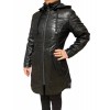 UC-100676 WOMENS LEATHER PUFFER JACKET BLACK