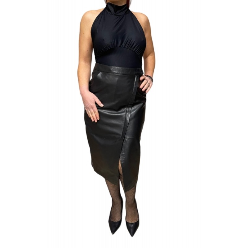 SARA ΓΥΝΑΙΚΕΙΑ ΔΕΡΜΑΤΙΝΗ MIDI ΦΟΥΣΤΑ ΜΑΥΡΗ