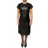 SIERRA WOMENS MIDI LEATHER DRESS BLACK