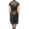 SIERRA WOMENS MIDI LEATHER DRESS BLACK