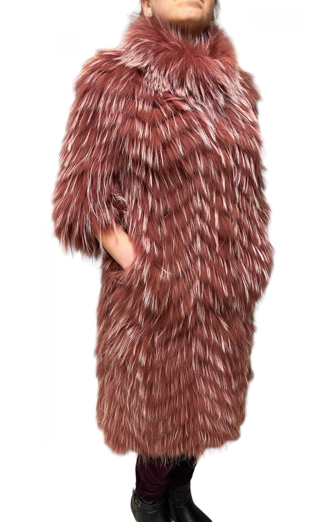 1057 WOMENS FOX FUR CINNAMON WITH WHITE HIGHLIGHTS