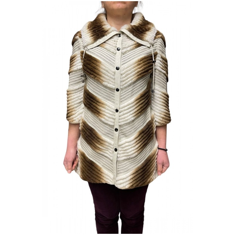 1107B-BEIGE ΓΥΝΑΙΚΕΙΑ ΓΟΥΝΑ REX ΜΠΕΖ/ΚΑΦΕ