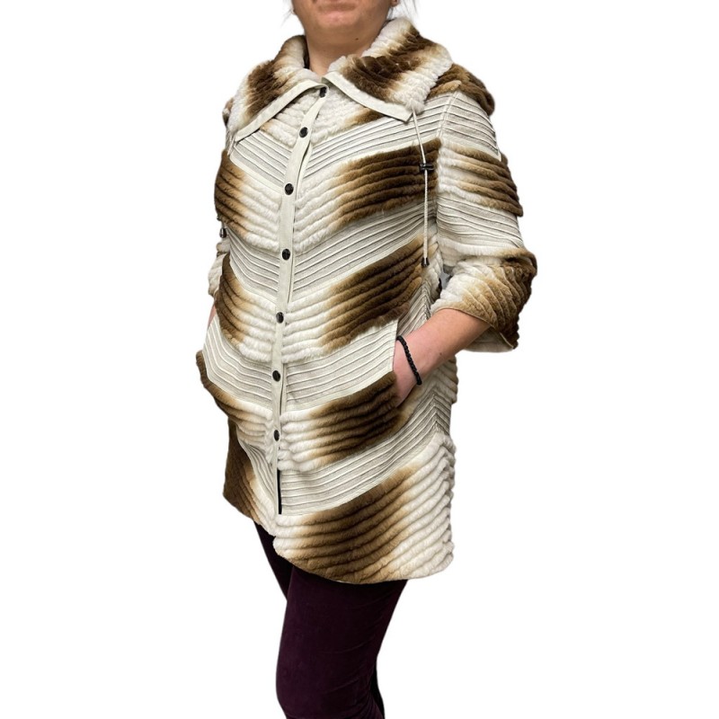 1107B-BEIGE ΓΥΝΑΙΚΕΙΑ ΓΟΥΝΑ REX ΜΠΕΖ/ΚΑΦΕ