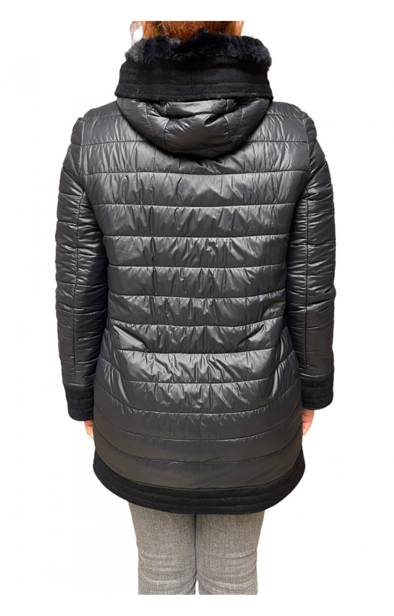 CAROL WOMENS DOUBLE SIDED FUR JACKET BLACK