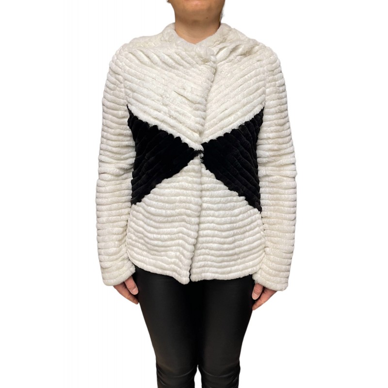 1150B ΓΥΝΑΙΚΕΙΑ ΚΟΝΤΗ ΓΟΥΝΑ REX ΛΕΥΚΟ-ΜΑΥΡΟ