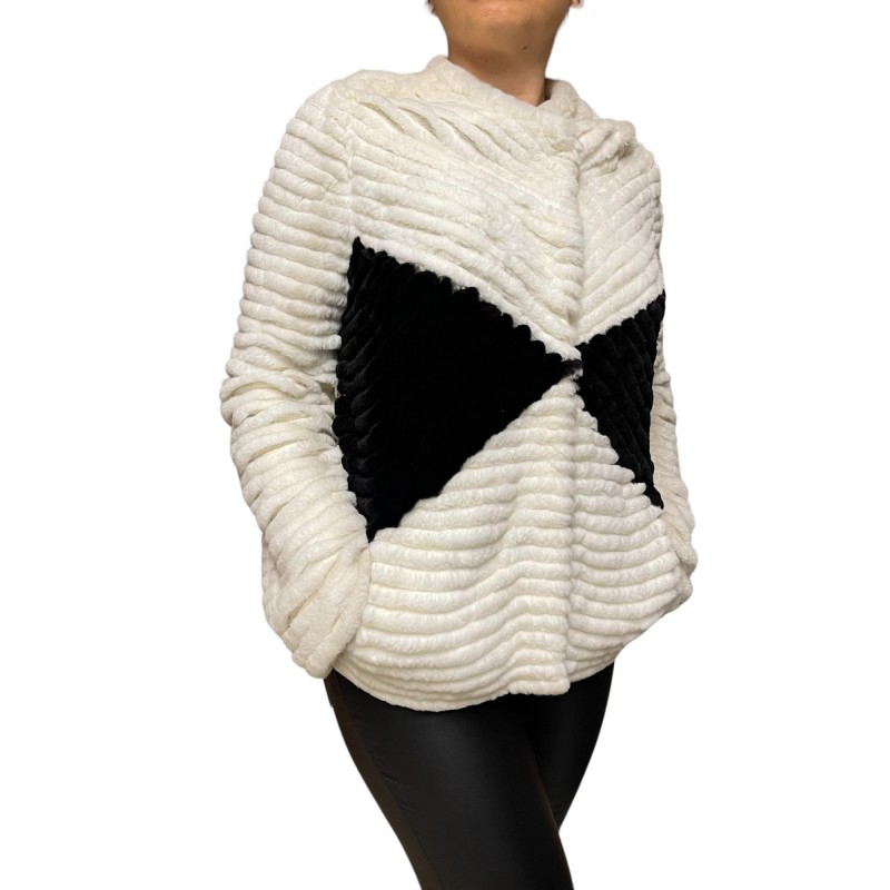 1150B ΓΥΝΑΙΚΕΙΑ ΚΟΝΤΗ ΓΟΥΝΑ REX ΛΕΥΚΟ-ΜΑΥΡΟ