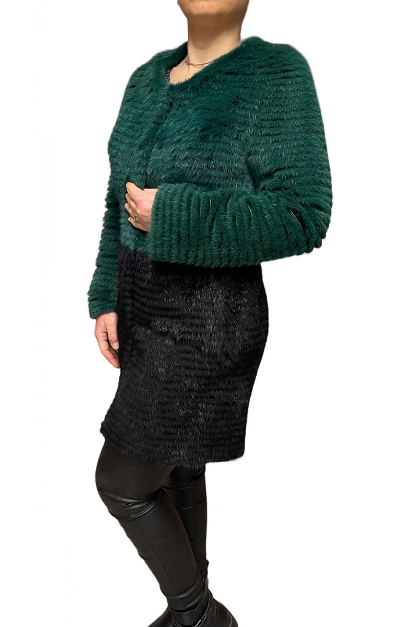 1435A WOMENS GREEN MINK FUR