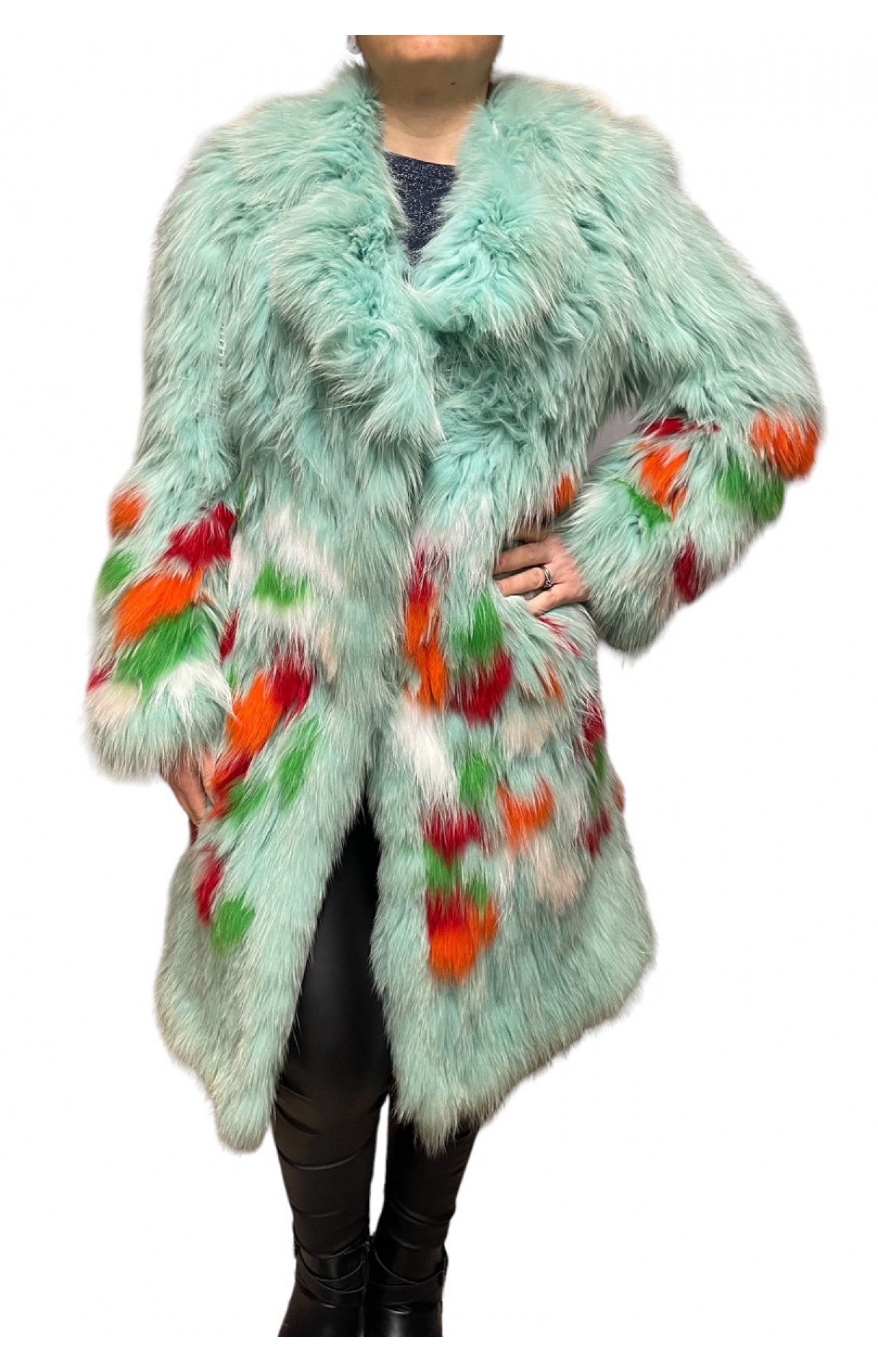 AQUA WOMENS FOX FUR GREEN