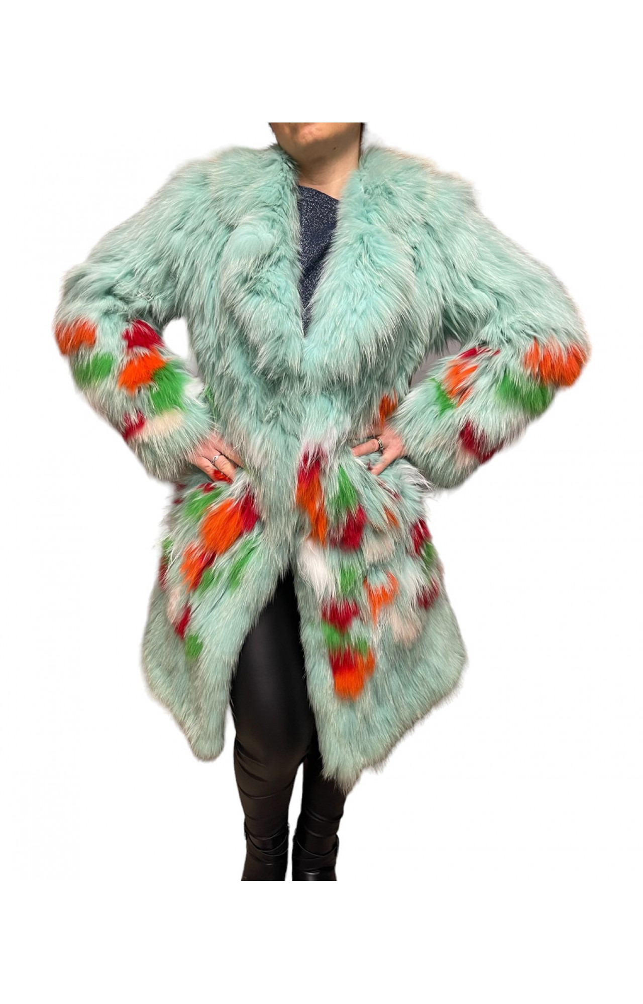 AQUA WOMENS FOX FUR GREEN