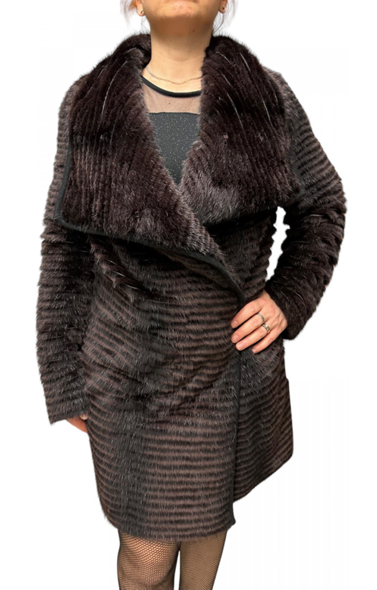 LILITH WOMENS MINK FUR BROWN