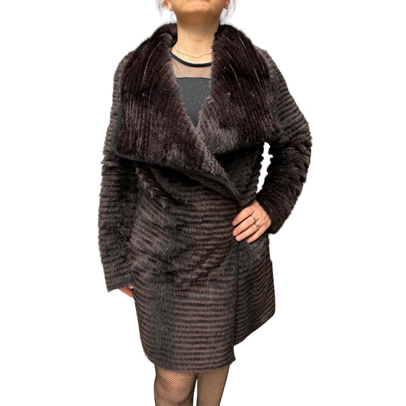 LILITH WOMENS MINK FUR BROWN