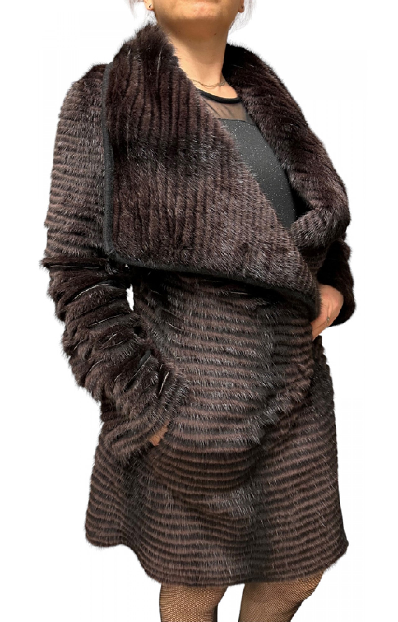 LILITH WOMENS MINK FUR BROWN