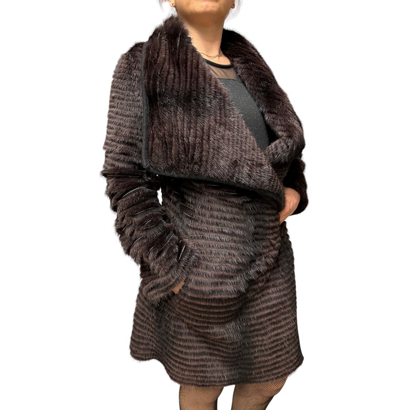 LILITH WOMENS MINK FUR BROWN