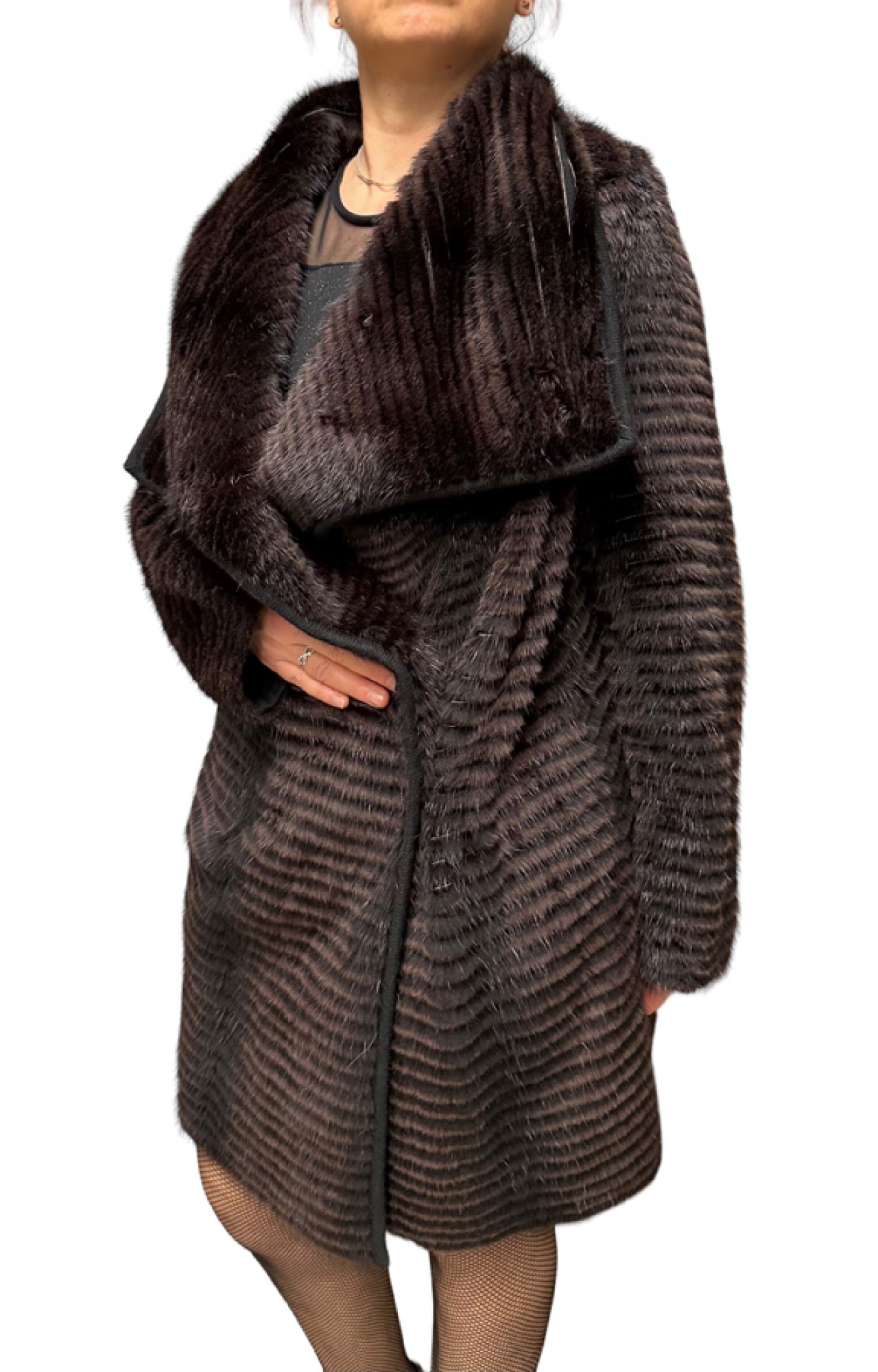 LILITH WOMENS MINK FUR BROWN