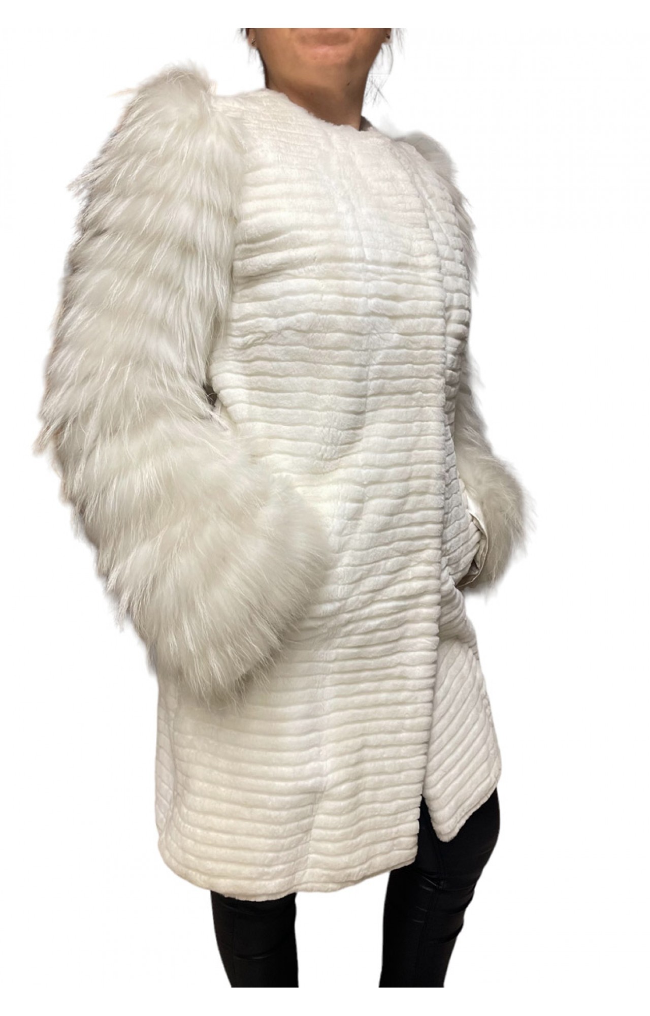MD2136 WOMENS REX FUR WHITE