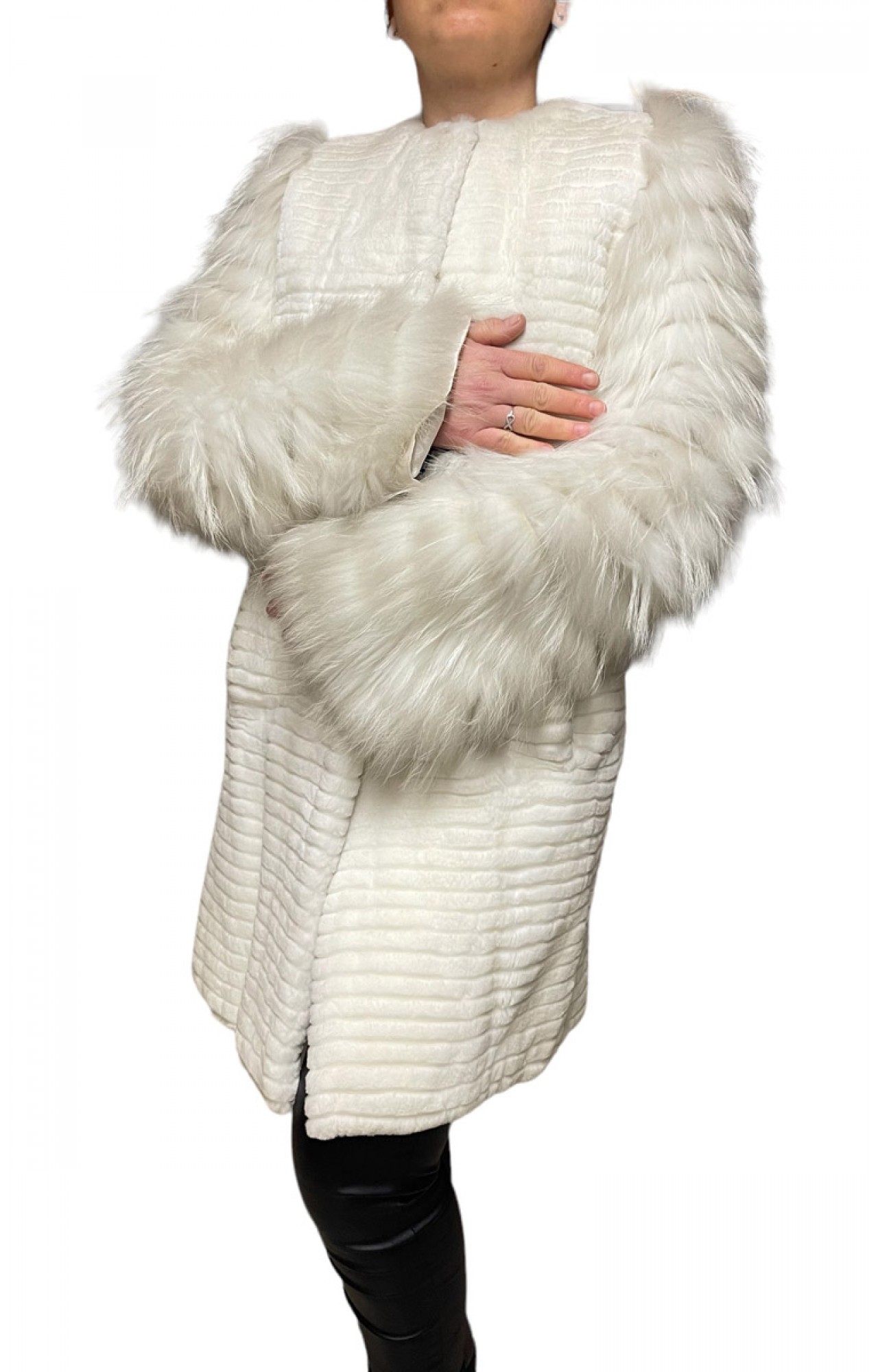 MD2136 WOMENS REX FUR WHITE