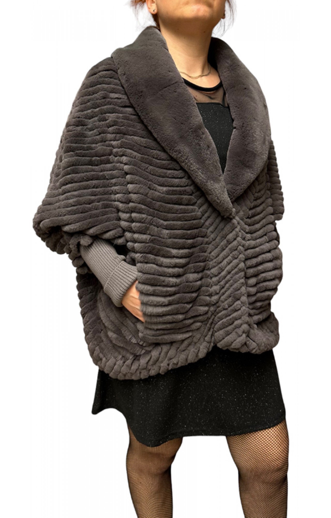 MISTY WOMENS REX FUR GREY