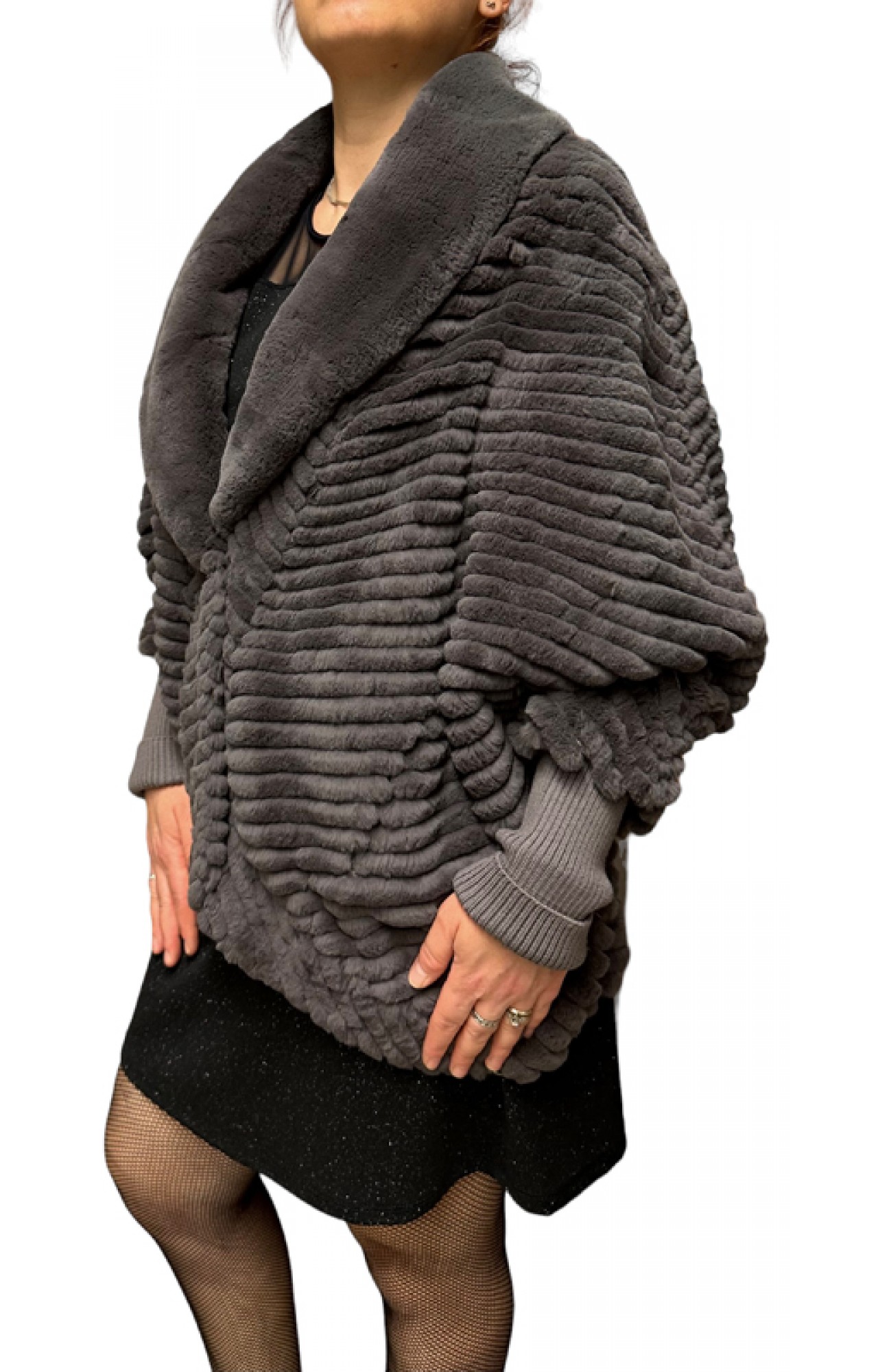 MISTY WOMENS REX FUR GREY