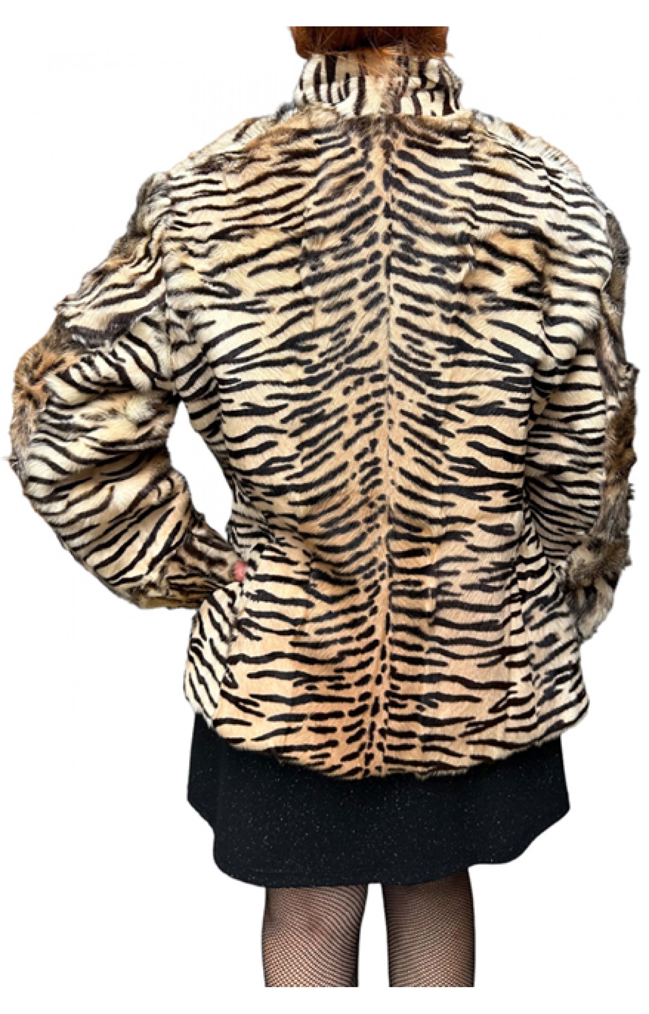 ROSALIA WOMENS LEOPARD FUR JACKET