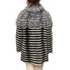  1617A WOMENS FOX FUR-REX GREY-BLACK