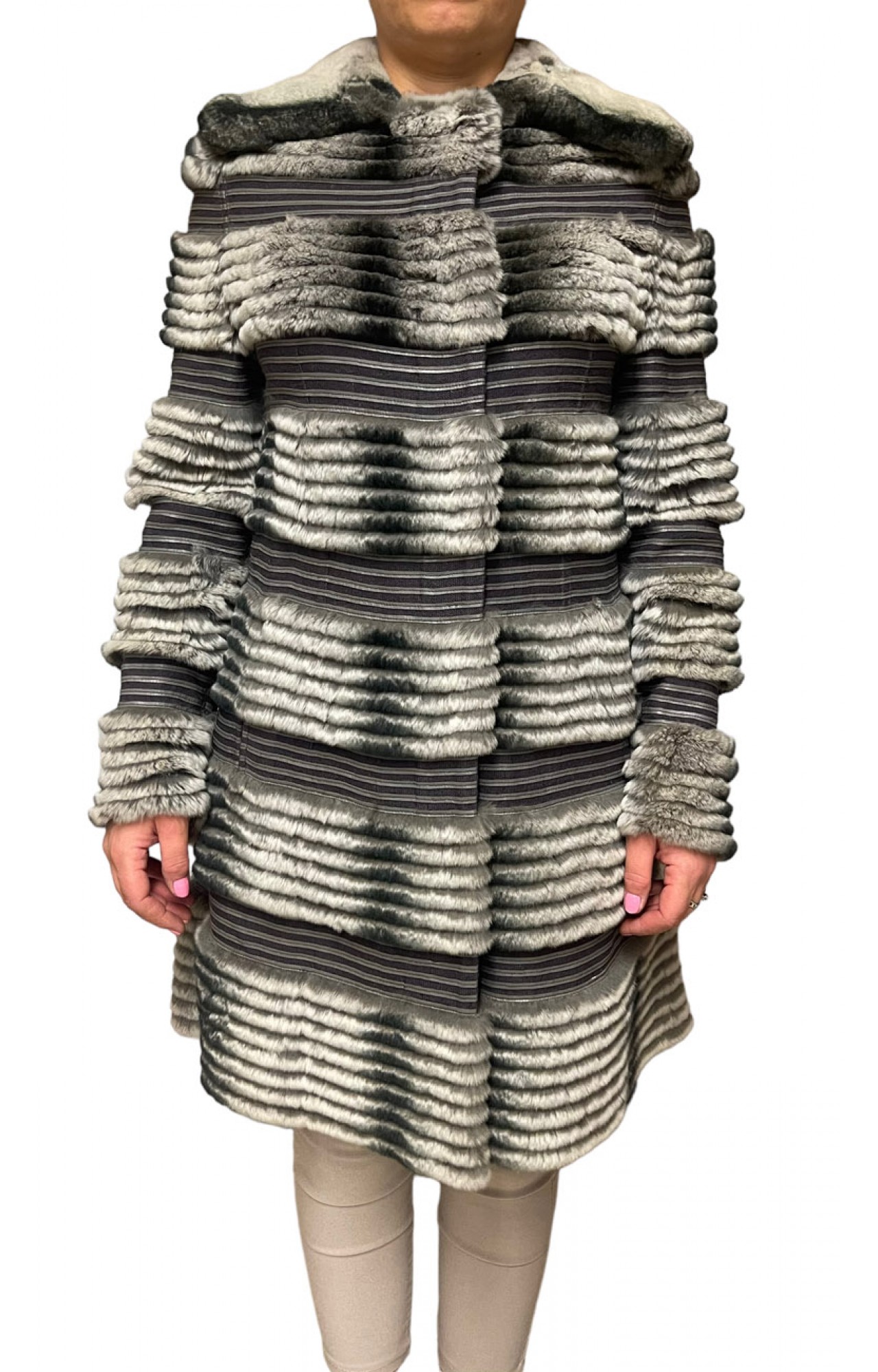 1002A WOMENS REX FUR GREY
