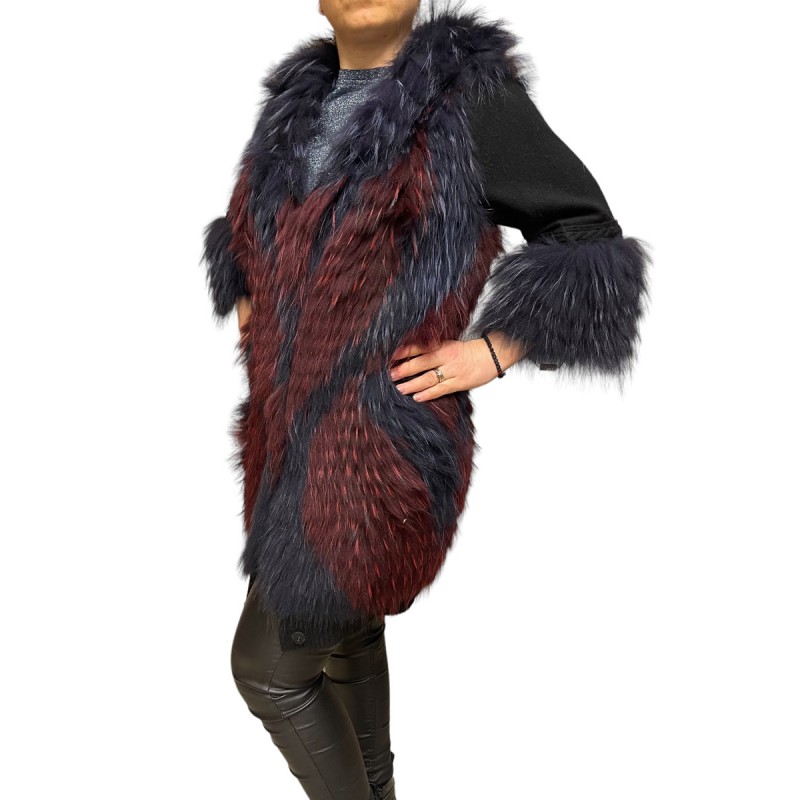 1023B ΓΥΝΑΙΚΕΙΑ ΓΟΥΝΑ ΑΛΕΠΟΥ ΜΑΥΡΗ ΜΕ ΜΠΟΡΝΤΩ ΚΑΙ ΜΠΛΕ ΑΝΤΑΥΓΕΙΕΣ