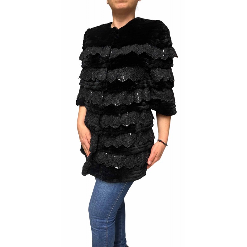 1092A ΓΥΝΑΙΚΕΙΑ ΓΟΥΝΑ REX ΜΕ ΔΑΝΤΕΛΑ ΜΑΥΡΗ