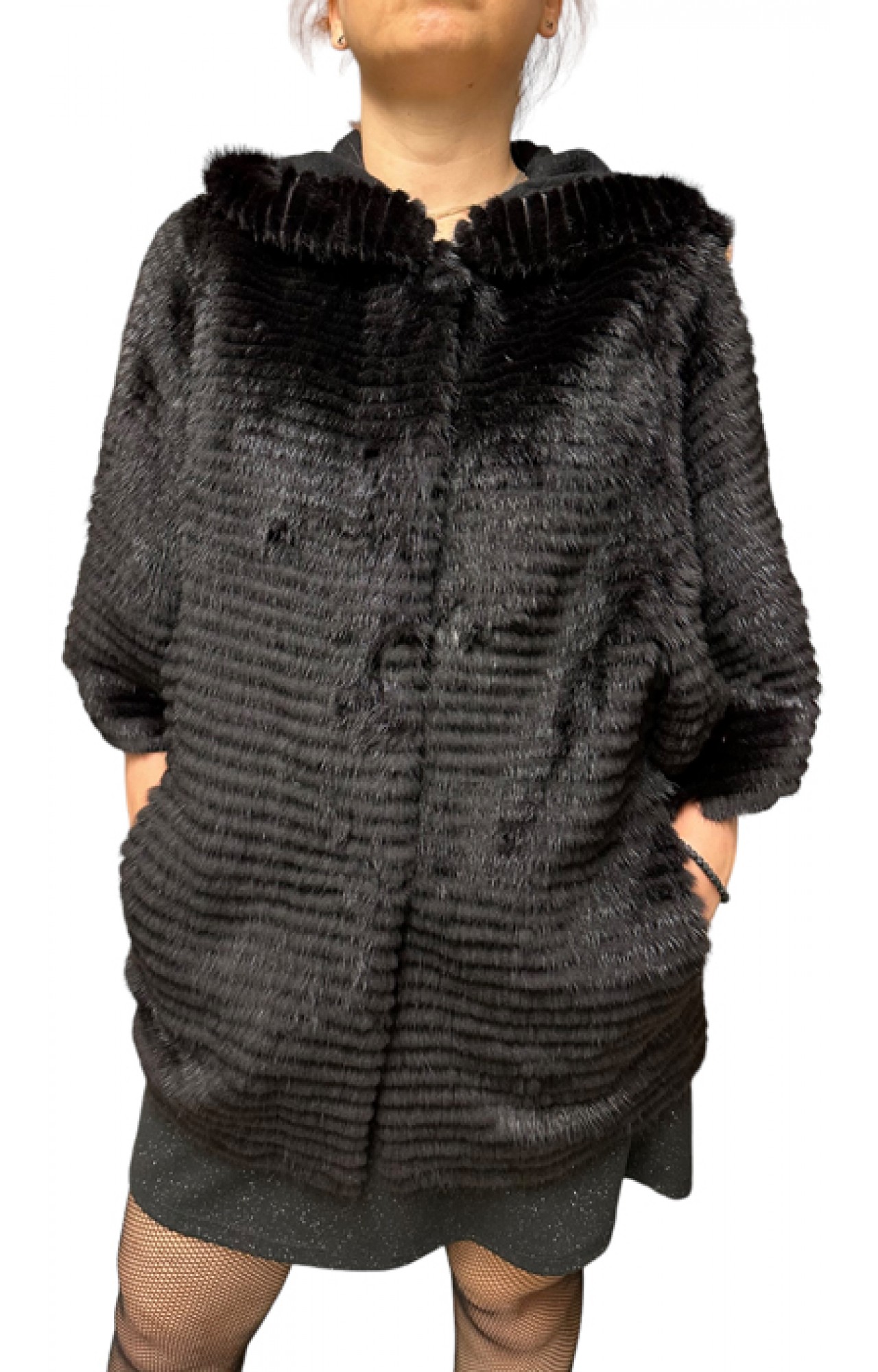 1179A WOMENS BLACK MINK FUR