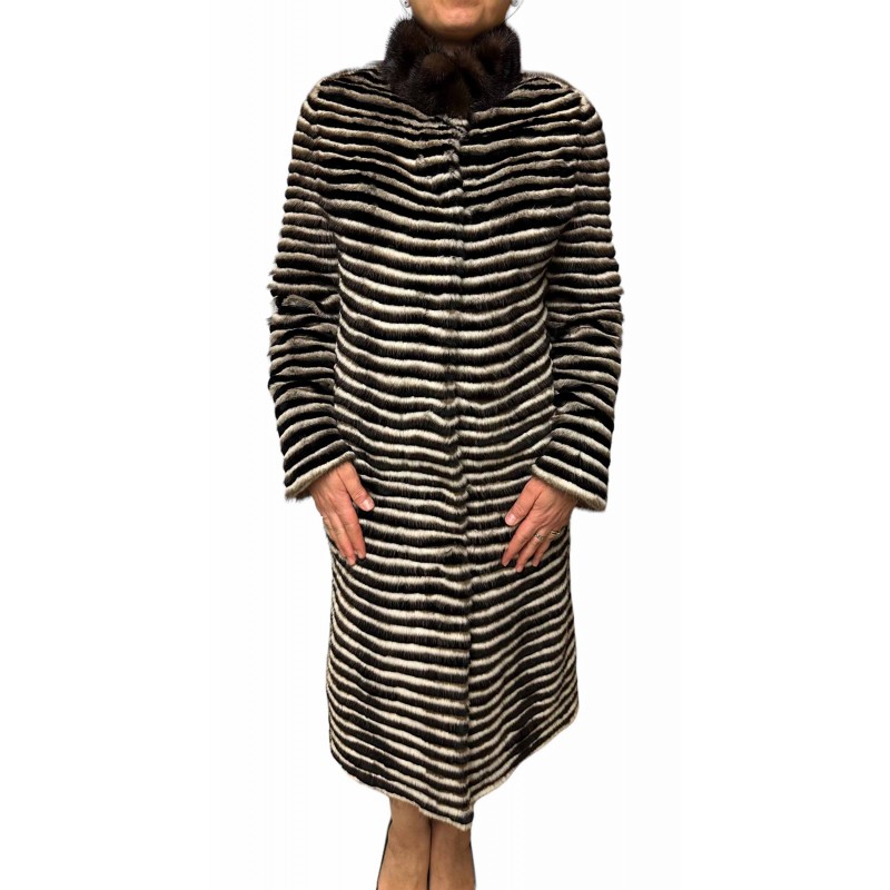 1979 WOMENS DOUBLE-SIDED MINK-REX FUR BEIGE-BROWN