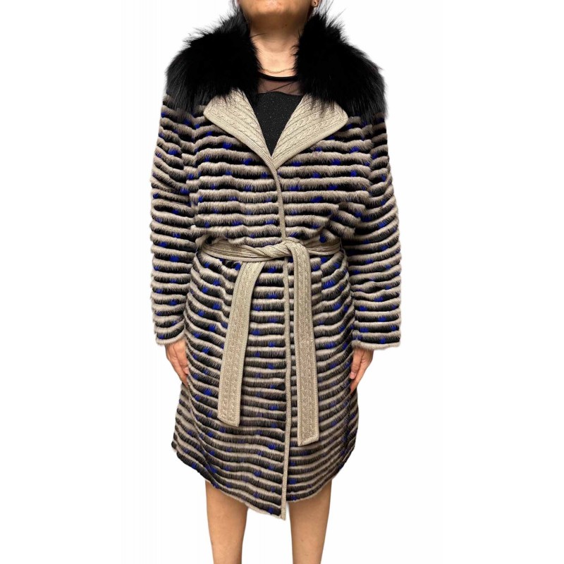 2188A WOMENS MINK-REX FUR BEIGE-BLACK-BLUE